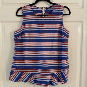 Tommy Hilfiger Peplum red white and blue top